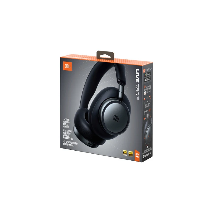 JBL Live 780NC Ασύρματα Bluetooth On Ear Ακουστικά με 50 ώρες Λειτουργίας Μαύρα