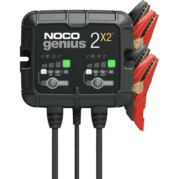 NOCO Genius 2x2 4A 2-Bank Battery Charger & Maintainer (6V/12V)