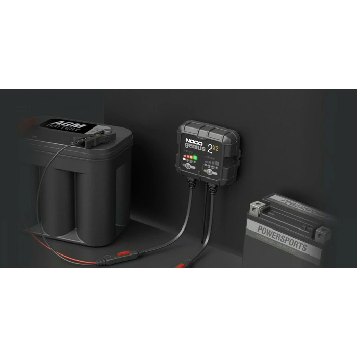 NOCO Genius 2x2 4A 2-Bank Battery Charger & Maintainer (6V/12V)