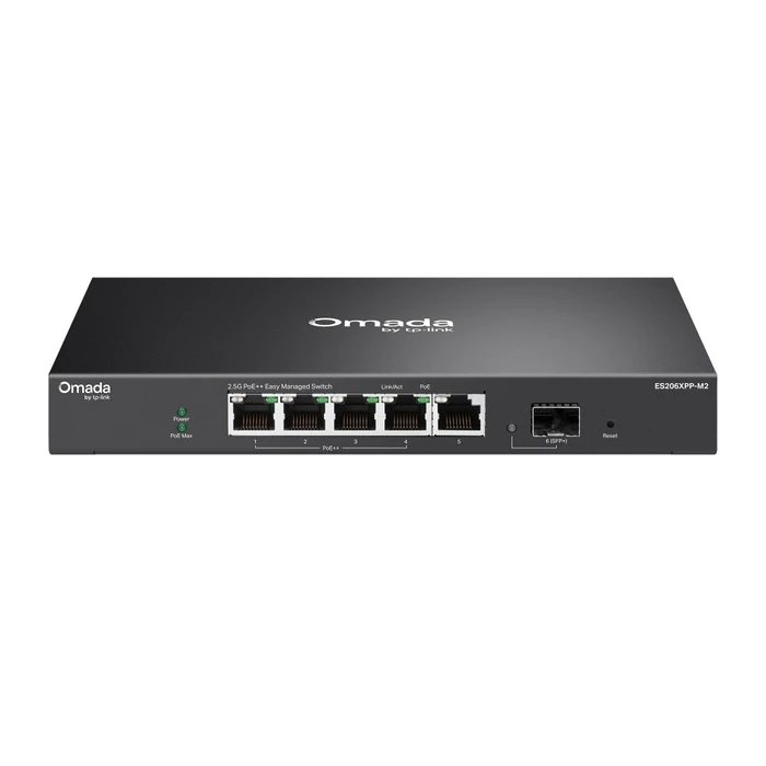 TP-Link Omada 5-Port 2.5G BASE-T and 1-Port 10GE SFP+ Easy Managed Switch with 4-Port PoE++ (ES206XPP-M2) (TPES206XPP-M2)