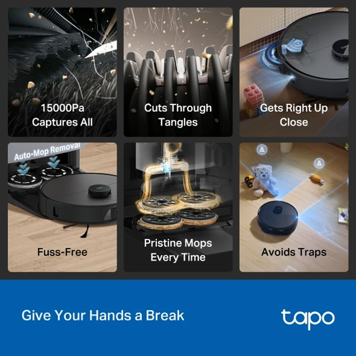 TP-LINK Robot Vacuum & Mop + Advanced Self-Cleaning Docking Station (TAPO RV50 PRO OMNI) (TPTAPORV50PROOMNI)