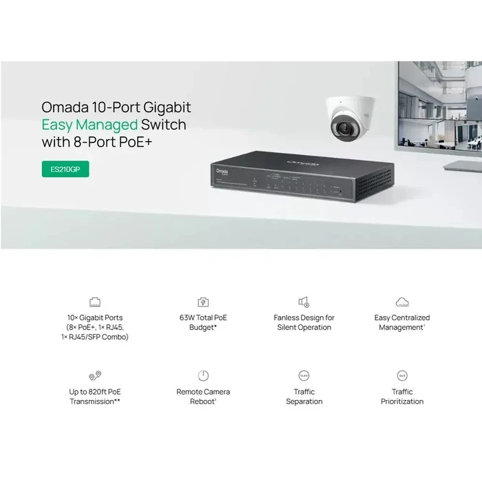 TP-Link Omada Agile Διακόπτης ES210GP