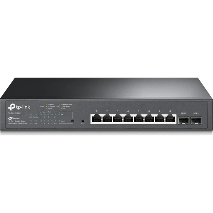 TP-LINK TL-SG2210MP v1 Managed L2 PoE+ Switch – 10-Port Gigabit (8x PoE+ RJ45, 2x SFP)