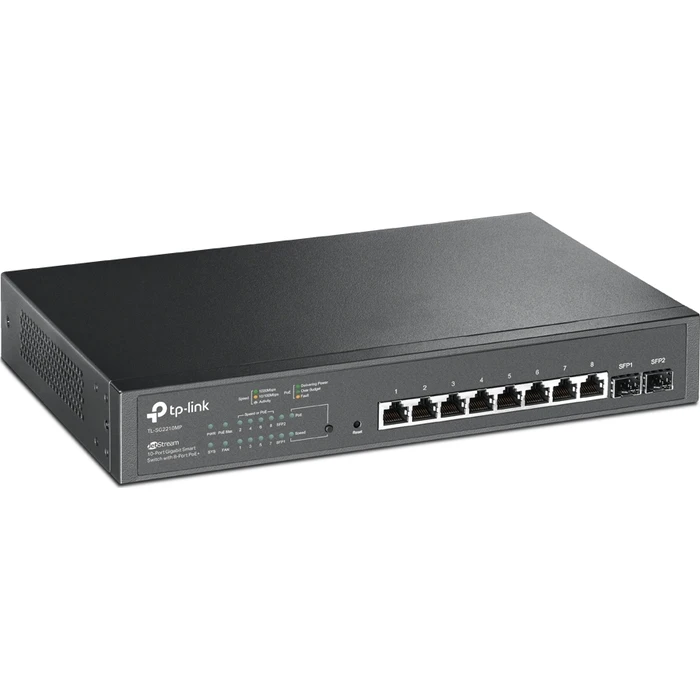 TP-LINK TL-SG2210MP v1 Managed L2 PoE+ Switch – 10-Port Gigabit (8x PoE+ RJ45, 2x SFP)