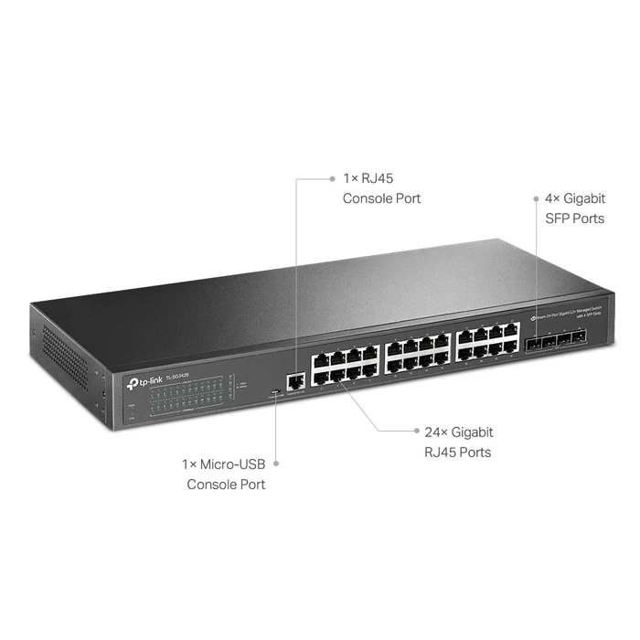 TP-LINK TL-SG3428 v1 Διαχειριζόμενο L2 Switch 24 Θύρες Gigabit + 4 SFP