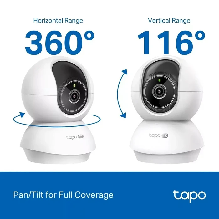 TP-Link 4K 8MP Pan/Tilt AI Home Security Wi-Fi Camera (TAPO C250) (TPC250)