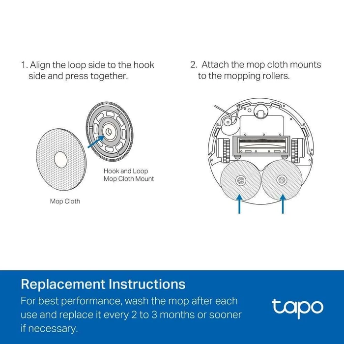 TP-Link Tapo Robot Vacuum Washable Mop Cloth (6 Pcs) for RV50 series (TAPO RVA310) (TPTAPO-RVA310)