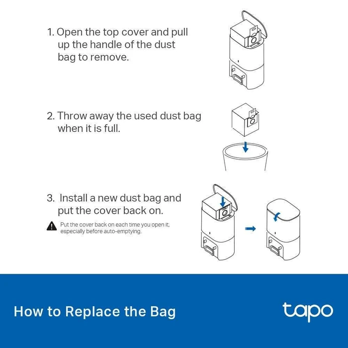TP-Link Tapo Robot Vacuum Disposable Dust Bag (5 Pcs) for RV50 series (TAPO RVA210) (TPTAPO-RVA210)