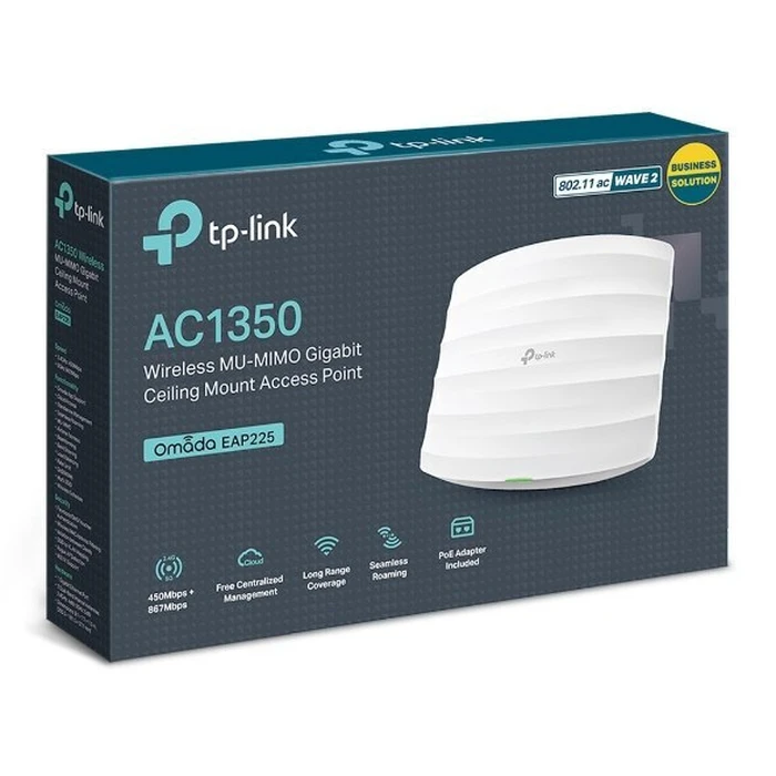TP-LINK EAP225 Σημείο Πρόσβασης (Access Point) Dual Band Wi‑Fi 5 (2.4 & 5 GHz) AC1350