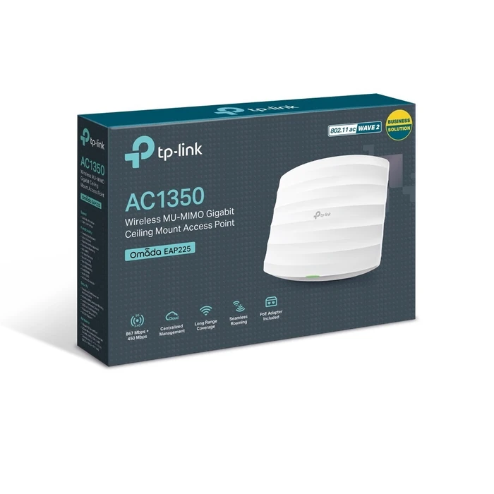 TP-LINK EAP225 Σημείο Πρόσβασης (Access Point) Dual Band Wi‑Fi 5 (2.4 & 5 GHz) AC1350