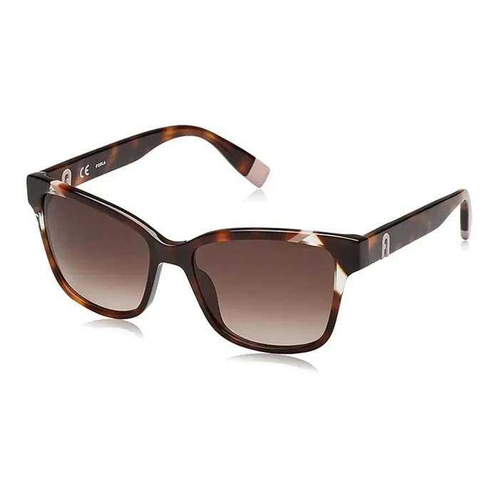 Furla Unisex Γυαλιά Ηλίου SFU470 01AY - Καφέ ταρταρούγα κοκκάλινος σκελετός, καφέ ντεγκραντέ φακοί, 54/16/135