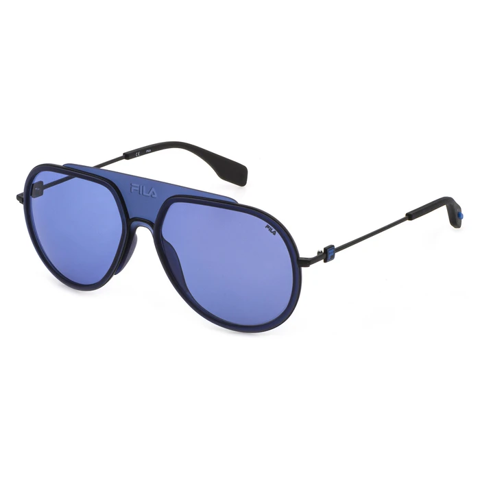 FILA Men's Sunglasses with Black Frame and Black Lens SFI084 530Y