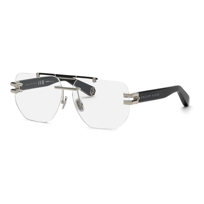 Philipp Plein Men's Metal Eyeglasses Frame Black VPP087M610K07