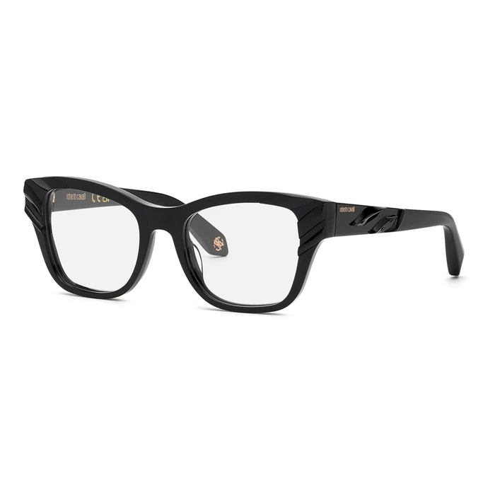 Roberto Cavalli Women's Eyeglasses VRC025V500700 (50/18/135) - Black Acetate Frame