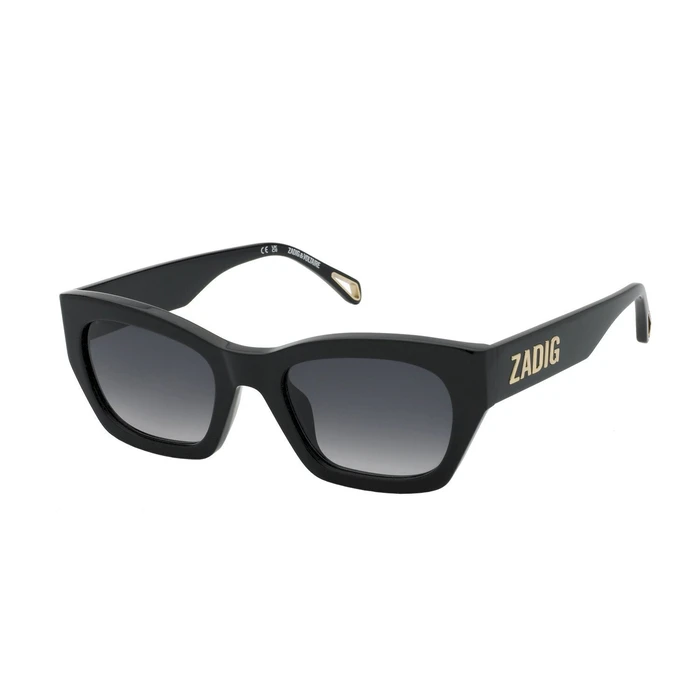 Zadig & Voltaire Women's Sunglasses Black Acetate Frame with Black Degrade Lens SZV371 0700