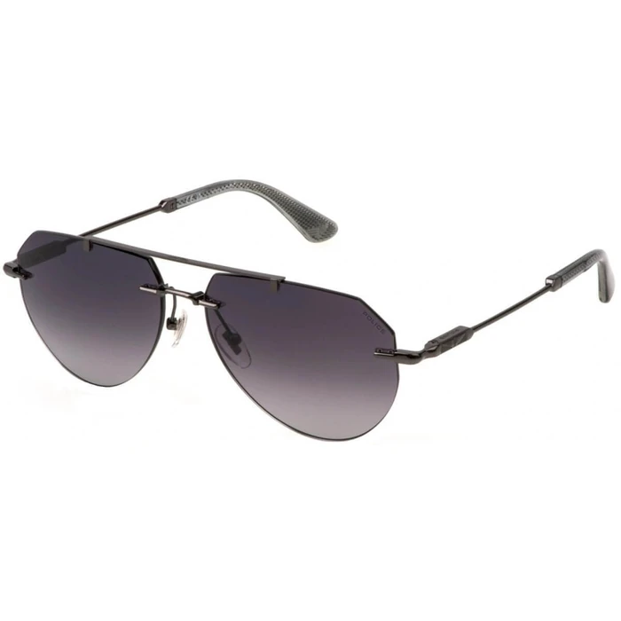 Police Men's Sunglasses SPLN42 568K — Grey Metal Frame, Grey Degrade Lenses (59/15/145)