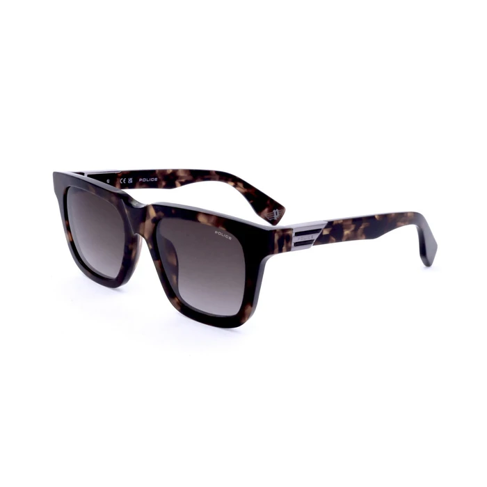 Police Men's Sunglasses SPLN43-524BLY Brown Acetate Frame Brown Lenses