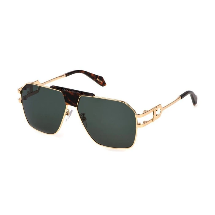 Just Cavalli Unisex Sunglasses JC094 0300 (SJC094-610300) – Gold Metal Frame, Green Lenses, Size 61/12/140 mm