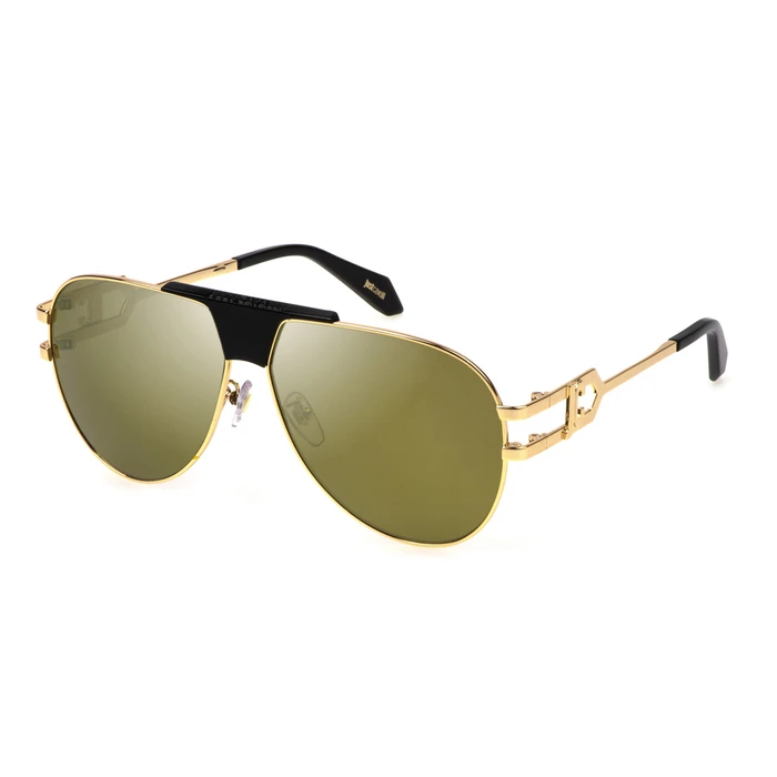 Just Cavalli Unisex Sunglasses SJC095-62300G Gold Metal Frame with Gold Mirror Lens (62/12/140)