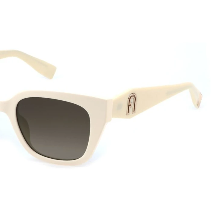 Furla Women's Sunglasses Beige Acetate Frame with Brown Degrade Lenses SFU812 06Y1