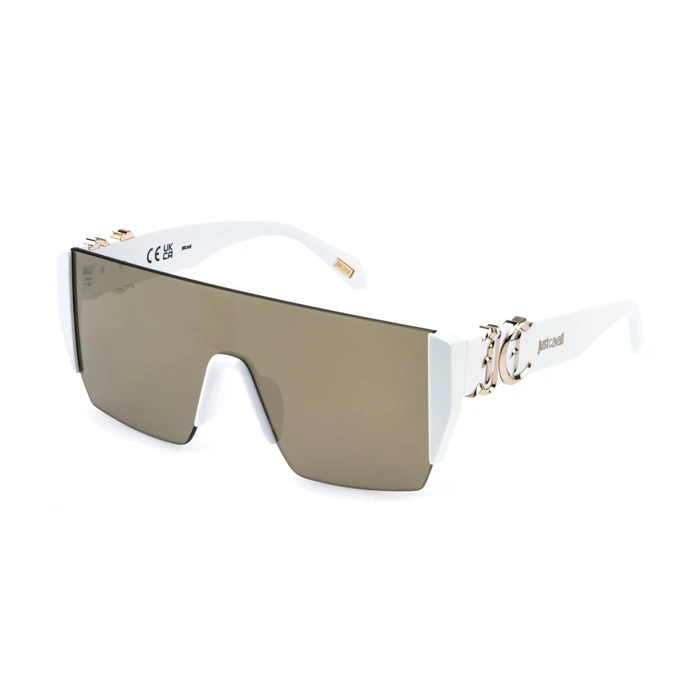 Just Cavalli Unisex Sunglasses White Acetate Frame Beige Lens JC112 847X