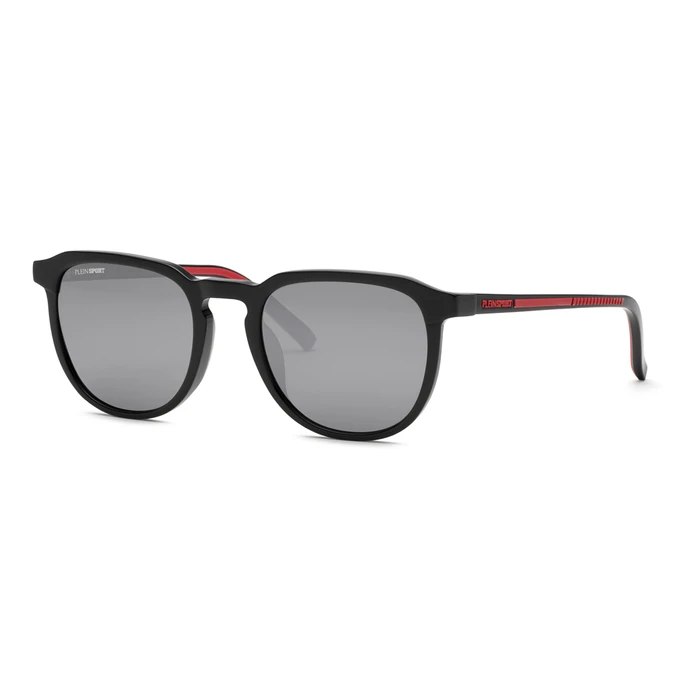 Philipp Plein SPORT Men's Sunglasses Black Acetate Frame Mirror Lens SSP033-53700X