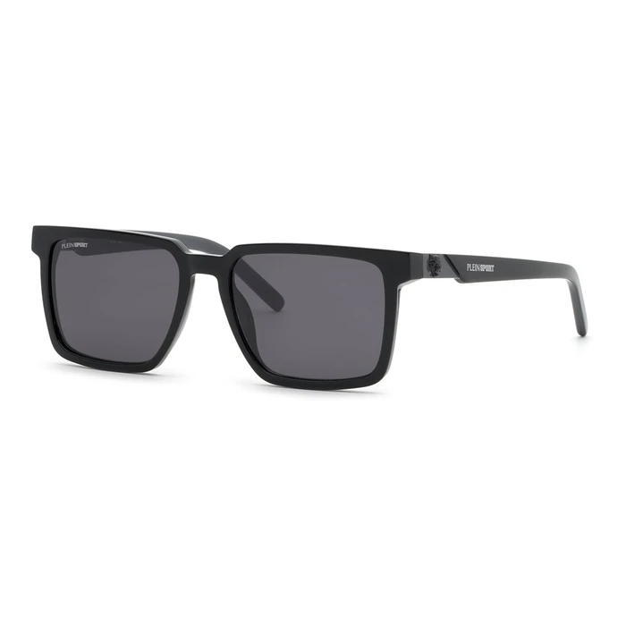 Philipp Plein Ανδρικά Γυαλιά Ηλίου με Μαύρο Κοκκάλινο Σκελετό και Μαύρο Φακό SSP034-560700