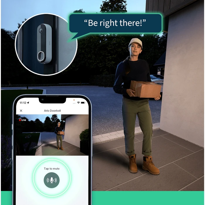Arlo Ασύρματο Κουδούνι Πόρτας Wi?Fi Essential Video Doorbell 2K & Chime (AVDK4001-100PES) - Λευκό