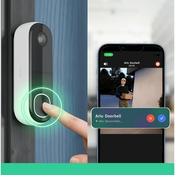 Arlo Ασύρματο Κουδούνι Πόρτας Wi?Fi Essential Video Doorbell 2K & Chime (AVDK4001-100PES) - Λευκό