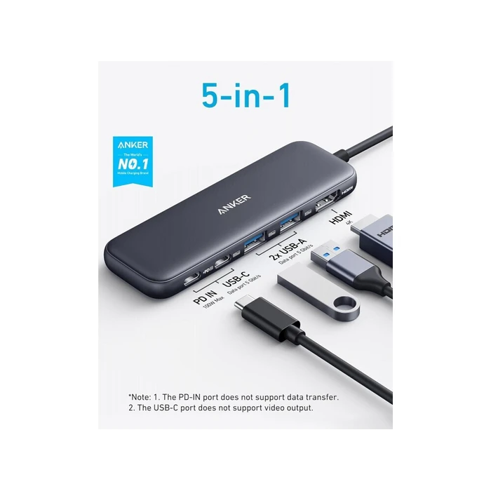 Anker PowerExpand+ 332 USB-C Hub (5-σε-1) - Docking Station