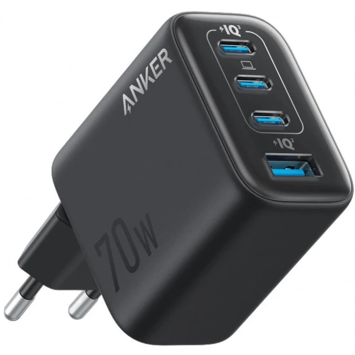 Anker Zolo Φορτιστής 70W (3x USB-C, 1x USB-A) - Σκούρο Γκρι