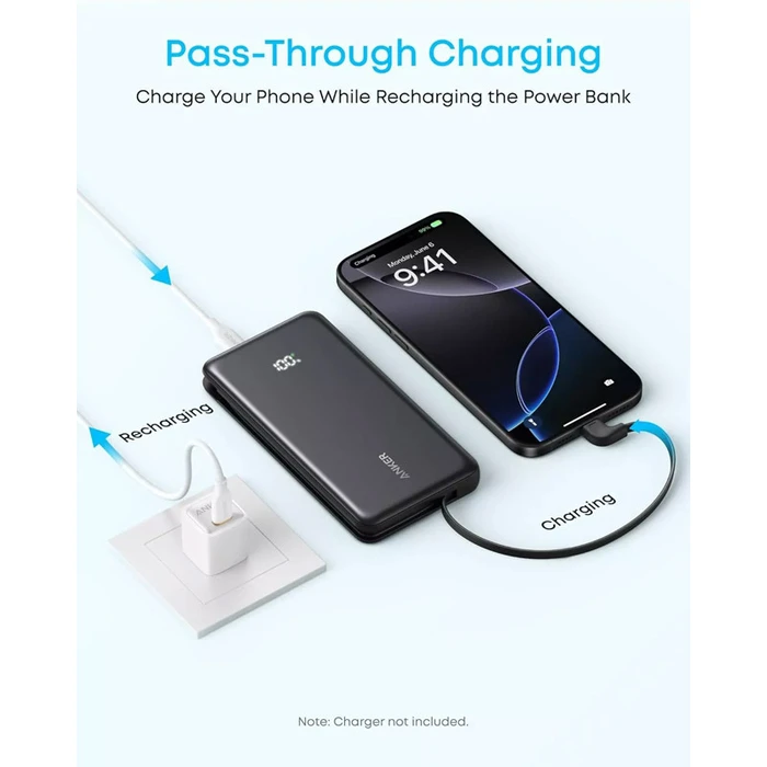 Anker Zolo Power Bank 10000mAh 22.5W USB-C & USB-A Μαύρο (MPN: A110DH11)