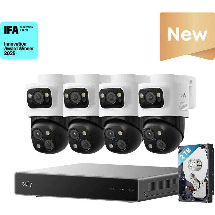 eufy NVR Security System S4 Max (E8E00322) - 16MP Triple‑Lens Bullet + 8‑Channel NVR
