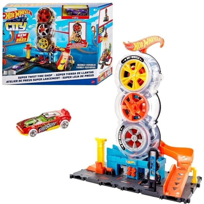 Mattel Hot Wheels Παιχνίδι Σετ Πίστας Super Twist Tire Shop