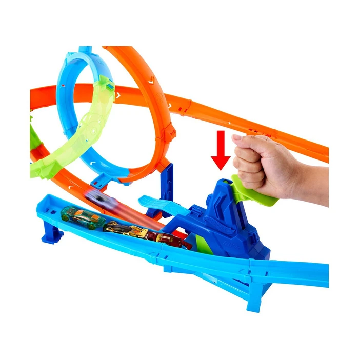 Mattel Hot Wheels Speed Snap Πίστα Stunt Tracks Rapid Launch Cyclone Playset
