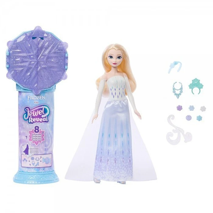 Mattel Disney Frozen Jewel Reveal Elsa Κούκλα Μόδας με Κουτί Κοσμημάτων