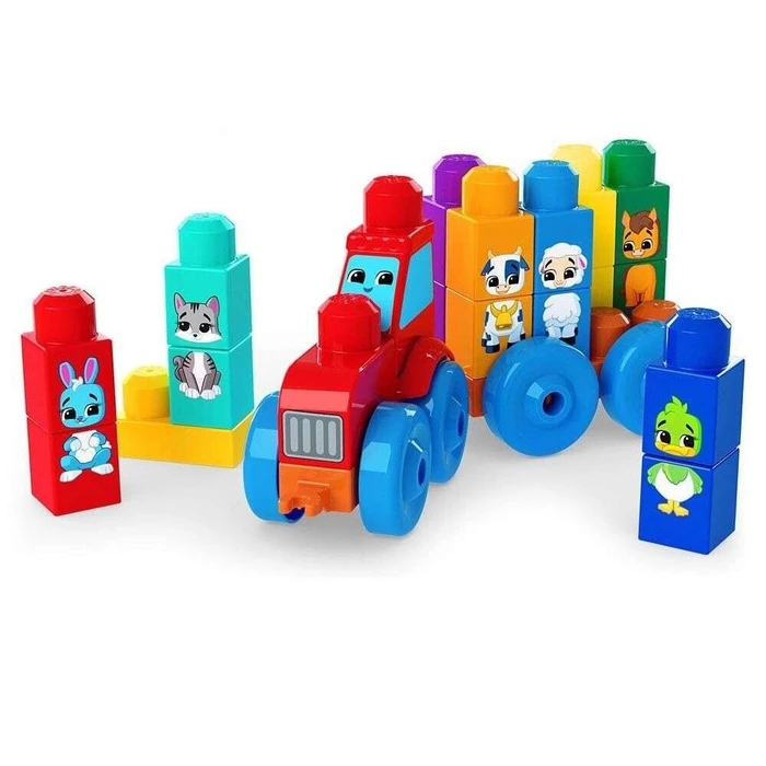 Mattel Mega Bloks Construction Set Build and Match Animal Tractor