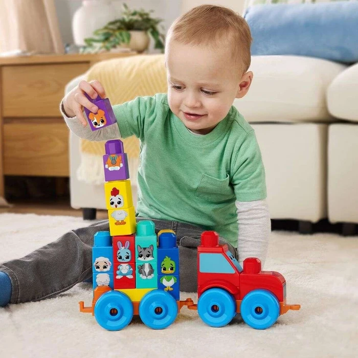 Mattel Mega Bloks Construction Set Build and Match Animal Tractor