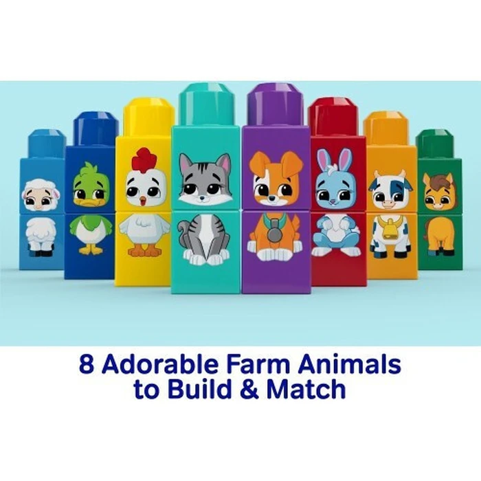 Mattel Mega Bloks Construction Set Build and Match Animal Tractor