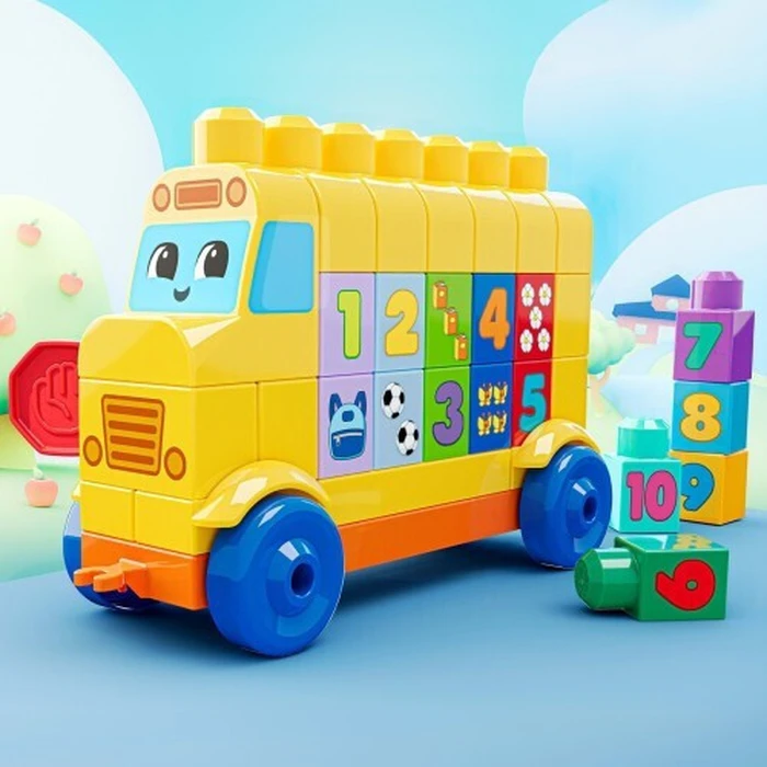 Mattel Fisher Price Mega Bloks Building Set Build And Learn Build And Count Bus JKG34