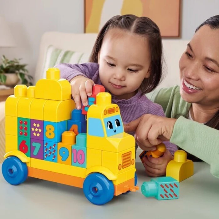 Mattel Fisher Price Mega Bloks Building Set Build And Learn Build And Count Bus JKG34