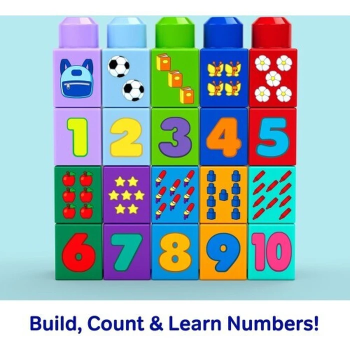 Mattel Fisher Price Mega Bloks Building Set Build And Learn Build And Count Bus JKG34