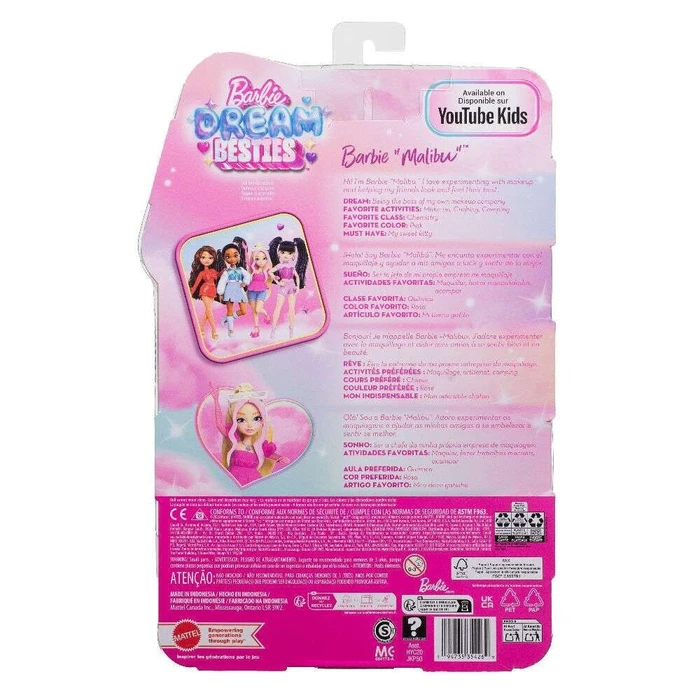 Mattel Barbie Κούκλα Barbie Malibu Dream Besties