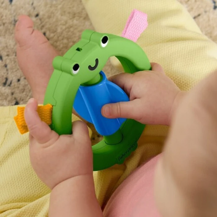 Baby Toys Rattles and Teething Toys Fisher Price Ribbit n Ribbons Frog Mattel