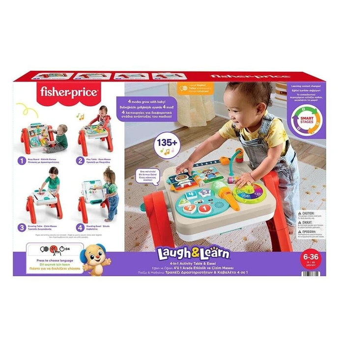 Mattel Fisher Price Laugh and Learn Τραπέζι Δραστηριοτήτων και Easel 4 σε 1