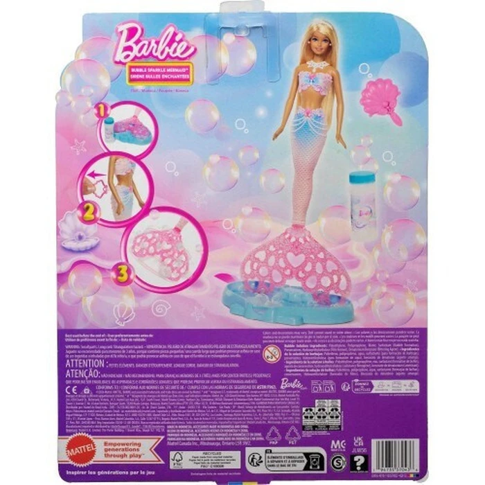 Mattel Barbie Κούκλα Γοργόνα Bubble Sparkle Mermaid Doll JLW56