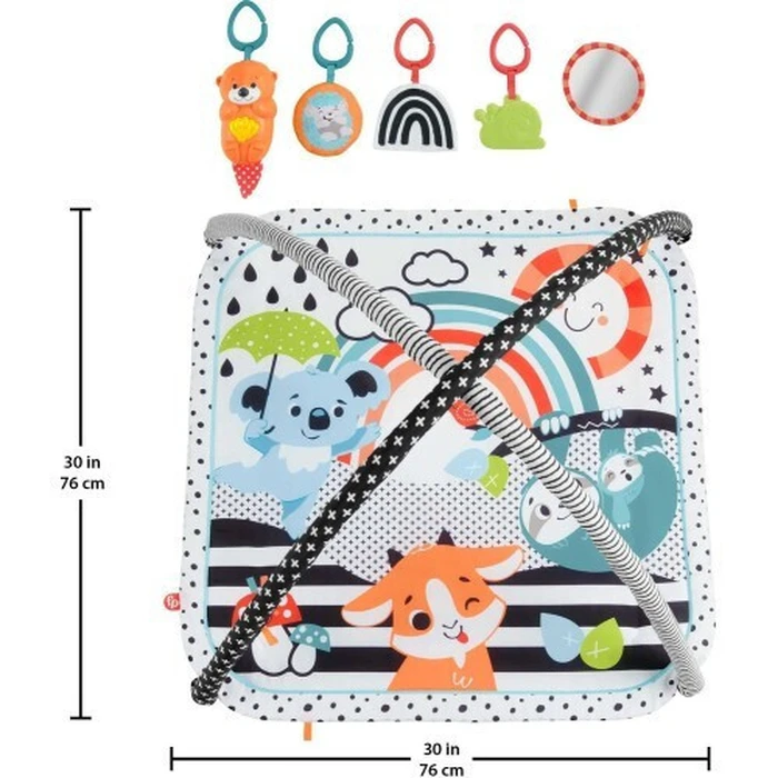 Fisher Price 3 in 1 Music Glow Grow Gym Infant Activity Play Mat Mattel