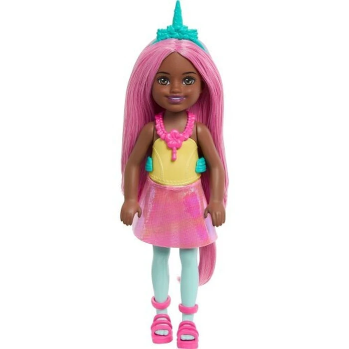 Mattel Barbie Κούκλα Chelsea Unicorn Pink Hair Dark Skin Doll
