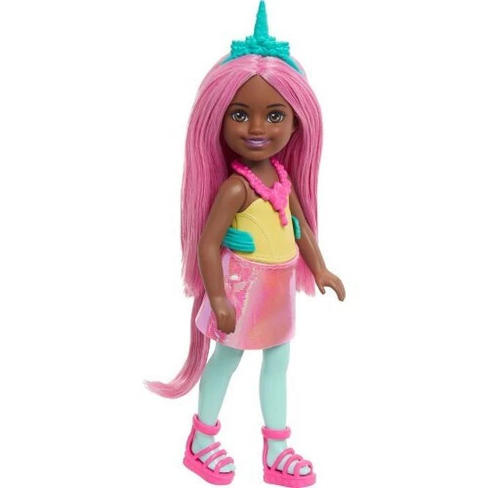 Mattel Barbie Κούκλα Chelsea Unicorn Pink Hair Dark Skin Doll