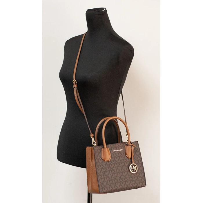 Michael Kors Mercer Md Leather Women's Tote Handbag Brown (35S1GM9M2B)